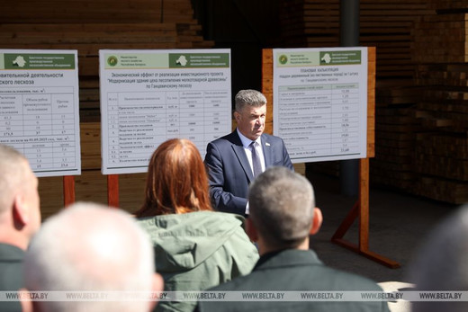 Линию лесопиления мелкотоварной древесины запустили в Ганцевичском лес